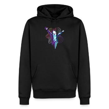 Trance DJ Man Design für Trance-Musik-Fans - Männer Premium Bio Hoodie - Schwarz - Vorne - Nico (187cm)