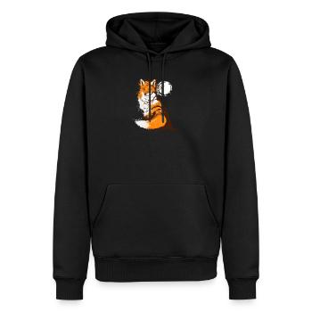 Red fox fall design for wildlife lovers - Men’s Premium Organic Hoodie - black - Front - Nico (187cm)