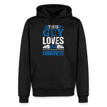 Loves His Concrete Bétonnier Cadeau - Sweat à capuche Premium bio Homme - noir - Devant - Nico (187cm)