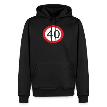 40 Jahre | Geburtstag - Männer Premium Bio Hoodie - Schwarz - Vorne - Nico (187cm)