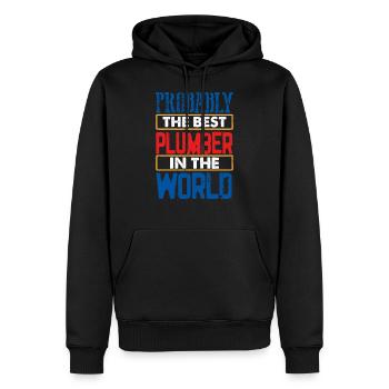 Cadeau de plombier probablement le meilleur plombier du monde - Sweat à capuche Premium bio Homme - noir - Devant - Nico (187cm)