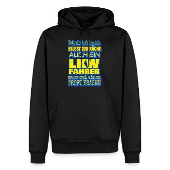 LKW FAHRER - Männer Premium Bio Hoodie - Schwarz - Vorne - Nico (187cm)