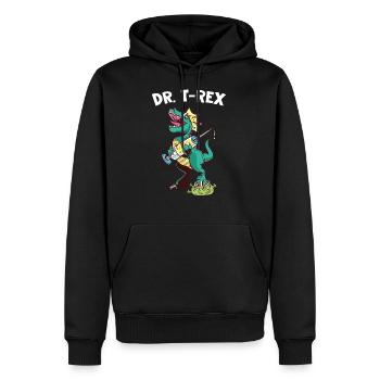 Dr. T-Rex dinosaure vaccination Superspreader - Sweat à capuche Premium bio Homme - noir - Devant - Nico (187cm)