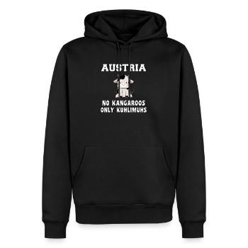 Austria Kuhlimuhs Kuh Österreich Mundart Geschenk - Männer Premium Bio Hoodie - Schwarz - Vorne - Nico (187cm)