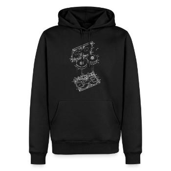 Weißes Retro-Kassettenband-Geschenk Analog - Männer Premium Bio Hoodie - Schwarz - Vorne - Nico (187cm)