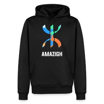 Amazigh - Sweat à capuche Premium bio Homme - noir - Devant - Nico (187cm)
