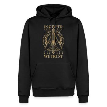 Dans Crypto We Trust Crypto Crypte - Sweat à capuche Premium bio Homme - noir - Devant - Nico (187cm)