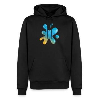 Blaue Flüssigkeit Tinte Splatter Splash - Männer Premium Bio Hoodie - Schwarz - Vorne - Nico (187cm)