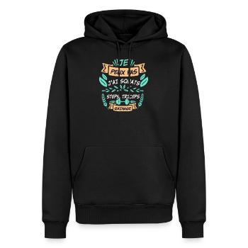je ne peux pas j'ai squats - Sweat à capuche Premium bio Homme - noir - Devant - Nico (187cm)
