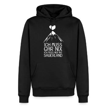 Sauerland Nordrhein-Westfalen - Männer Premium Bio Hoodie - Schwarz - Vorne - Nico (187cm)