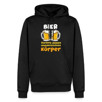 Bier formte diesen Körper - Lustiger Bierspruch - Männer Premium Bio Hoodie - Schwarz - Vorne - Nico (187cm)