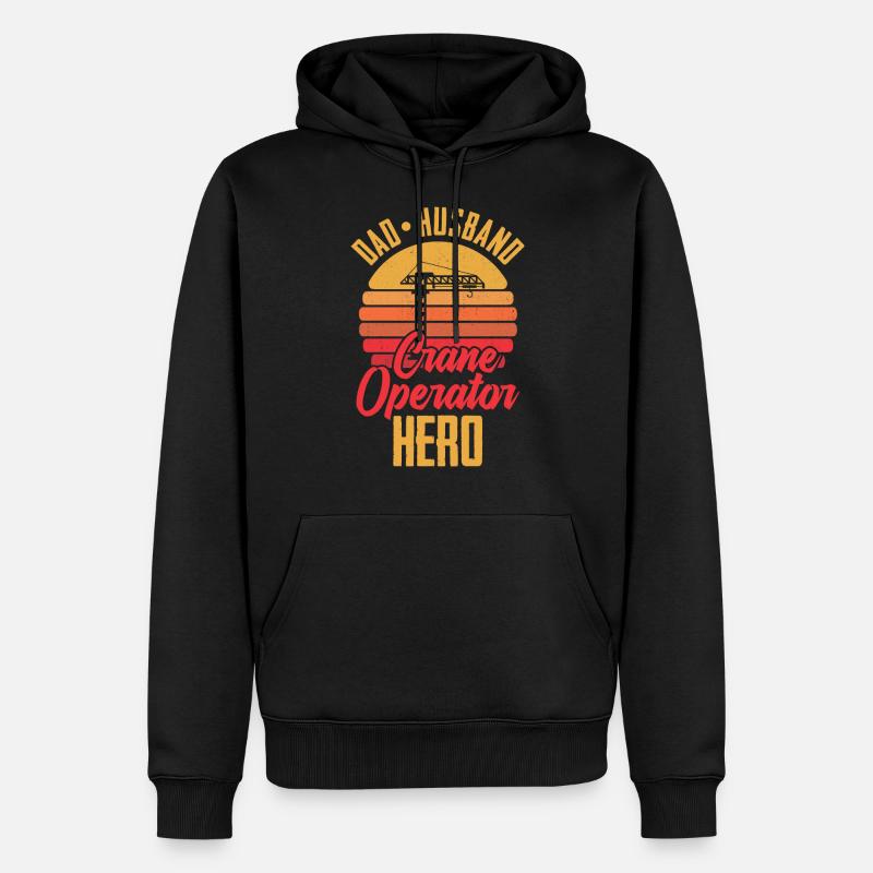 Kran Baukran Kranfahrer Kranführer - Männer Premium Bio Hoodie - Schwarz