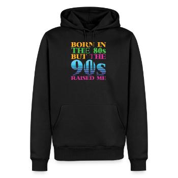 90er Jahre Neunziger Mottoparty Retro - Männer Premium Bio Hoodie - Schwarz - Vorne - Nico (187cm)