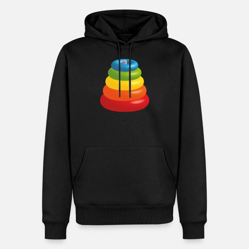 Ringpyramide Stapelturm - Männer Premium Bio Hoodie - Schwarz