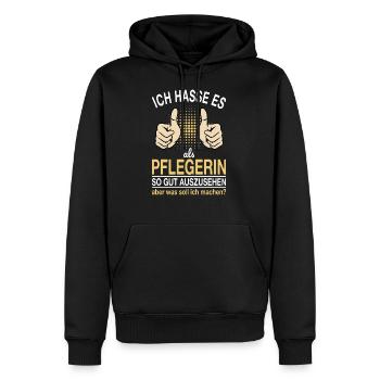 Pflegerin Spruch - Männer Premium Bio Hoodie - Schwarz - Vorne - Nico (187cm)