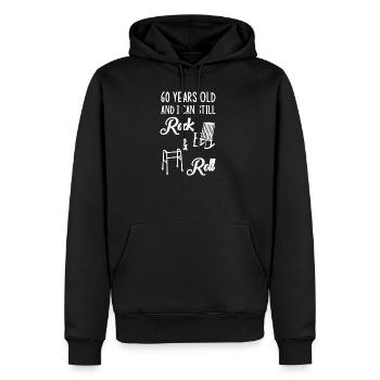 60 ans 60 ans et je peux toujours - Sweat à capuche Premium bio Homme - noir - Devant - Nico (187cm)