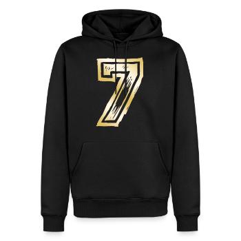 7 Nombre d’or - Sweat à capuche Premium bio Homme - noir - Devant - Nico (187cm)