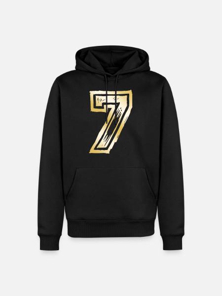 7 Number Gold - Men’s Premium Organic Hoodie - black