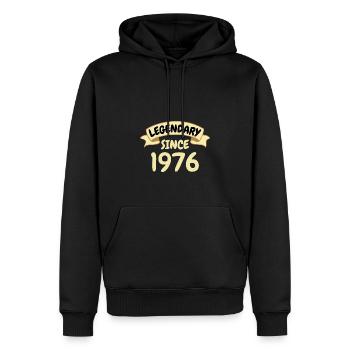 Cadeau du 47e anniversaire Légendaire depuis 1976 - Sweat à capuche Premium bio Homme - noir - Devant - Nico (187cm)