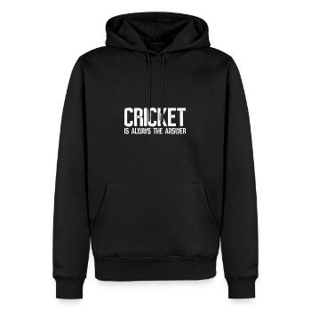 Cricket Is Always The Answer - Männer Premium Bio Hoodie - Schwarz - Vorne - Nico (187cm)
