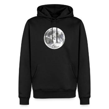 Nuit de pleine lune lune - Sweat à capuche Premium bio Homme - noir - Devant - Nico (187cm)