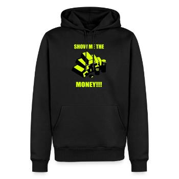 Show me the money - Geld, Gold - Männer Premium Bio Hoodie - Schwarz - Vorne - Nico (187cm)