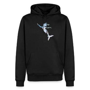 playful mermaid in cool pastel colors - Men’s Premium Organic Hoodie - black - Front - Nico (187cm)