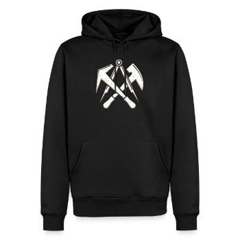 Dachdecker Zunftsymbol Im Coolen 3D Grunge Look - Männer Premium Bio Hoodie - Schwarz - Vorne - Nico (187cm)