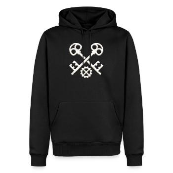 Marque 500 m - Sweat à capuche Premium bio Homme - noir - Devant - Nico (187cm)