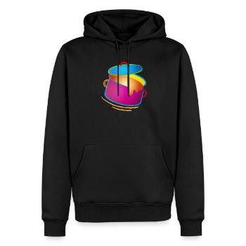knallig bunter Kochtopf mit Deckel - Männer Premium Bio Hoodie - Schwarz - Vorne - Nico (187cm)