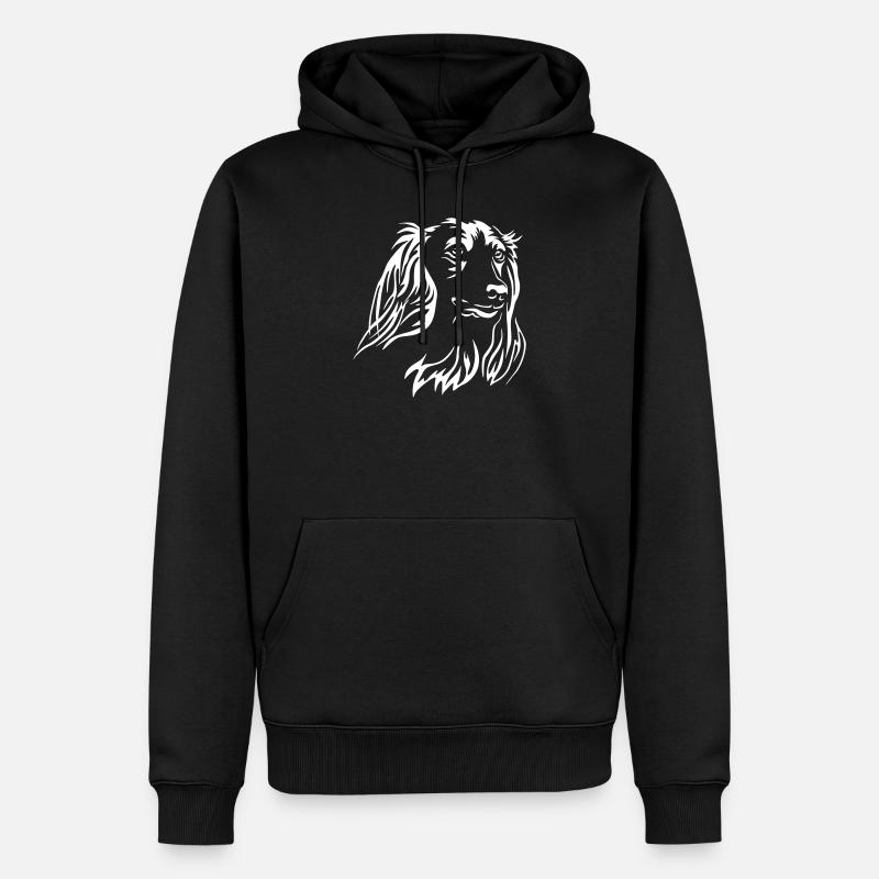 Dackel Kopf "Black Edition" - Männer Premium Bio Hoodie - Schwarz