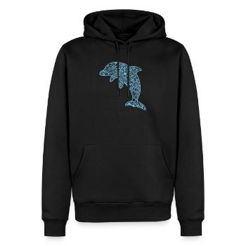Dolphin T-Shirt Dauphin Dolphin Delfin Delfin Mandala - Männer Premium Bio Hoodie - Schwarz - Vorne - Nico (187cm)