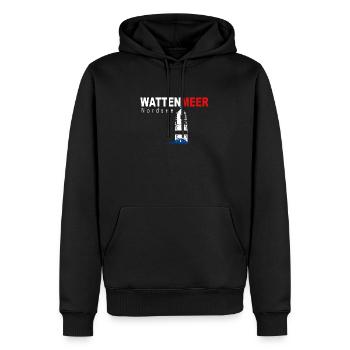Wattenmeer - Männer Premium Bio Hoodie - Schwarz - Vorne - Nico (187cm)