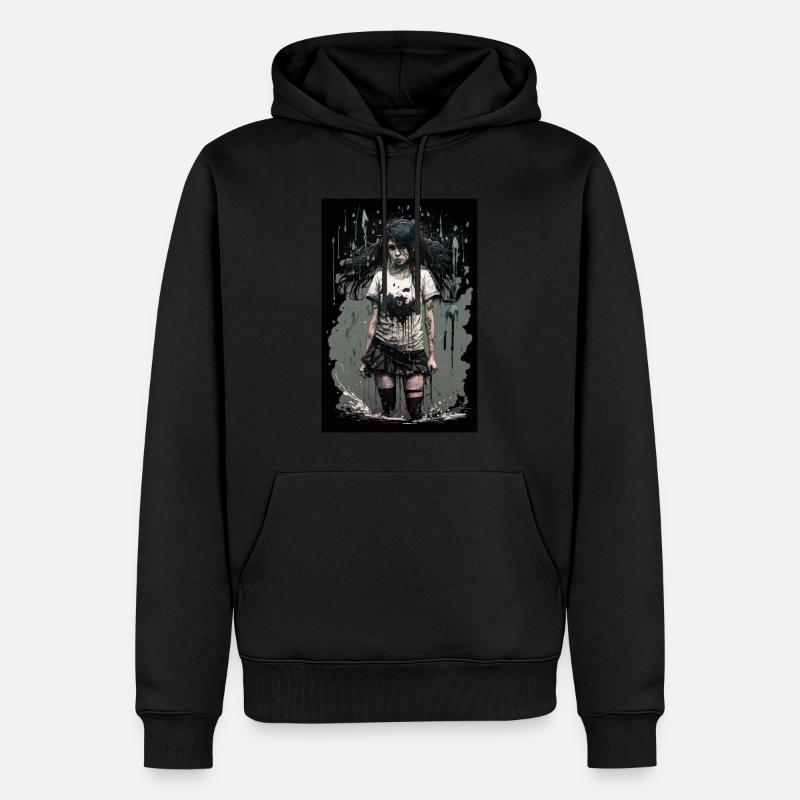 Gothic Mädchen Anime Emo Girl - Männer Premium Bio Hoodie - Schwarz