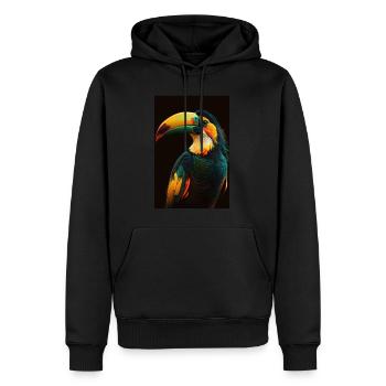 Toucan Oiseau à bec Pic Oiseaux - Sweat à capuche Premium bio Homme - noir - Devant - Nico (187cm)