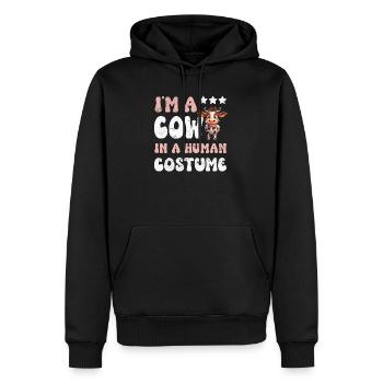 Vaches - Sweat à capuche Premium bio Homme - noir - Devant - Nico (187cm)