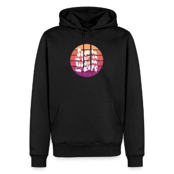 Sonne im Herzen Retro Kreis - Männer Premium Bio Hoodie - Schwarz - Vorne - Nico (187cm)