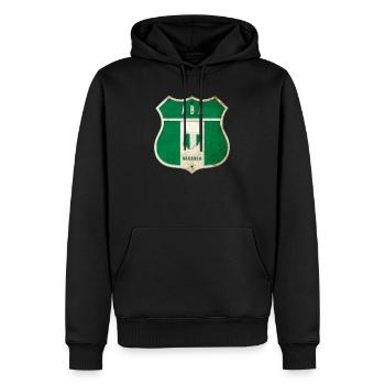 Aba Nigeria Flaggen Wappen Design - Männer Premium Bio Hoodie - Schwarz - Vorne - Nico (187cm)