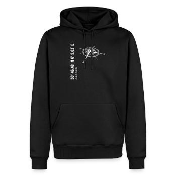 Koordinaten Aachen - Männer Premium Bio Hoodie - Schwarz - Vorne - Nico (187cm)
