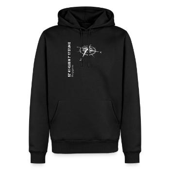 Koordinaten Meppen - Männer Premium Bio Hoodie - Schwarz - Vorne - Nico (187cm)