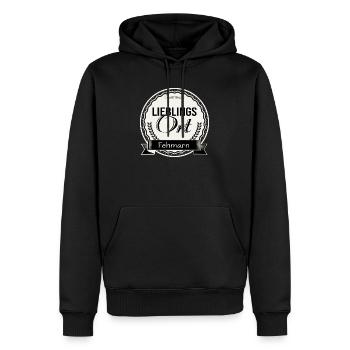 Lieblingsort Fehmarn - Männer Premium Bio Hoodie - Schwarz - Vorne - Nico (187cm)