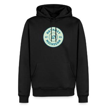 Detroit - Sweat à capuche Premium bio Homme - noir - Devant - Nico (187cm)