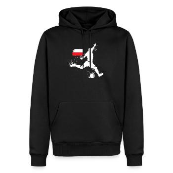Fußball Spieler Explosion Polen EM 2024 WM Symbol - Männer Premium Bio Hoodie - Schwarz - Vorne - Nico (187cm)