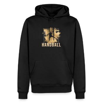 Handball - Männer Premium Bio Hoodie - Schwarz - Vorne - Nico (187cm)