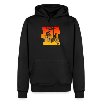 Triathlon - Männer Premium Bio Hoodie - Schwarz - Vorne - Nico (187cm)