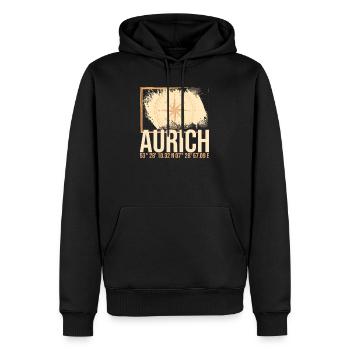 Aurich Koordinaten - Männer Premium Bio Hoodie - Schwarz - Vorne - Nico (187cm)