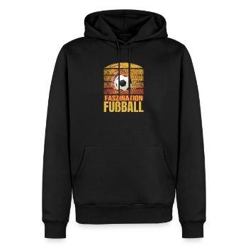 Faszination Fußball - Männer Premium Bio Hoodie - Schwarz - Vorne - Nico (187cm)