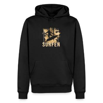 Surfen - Männer Premium Bio Hoodie - Schwarz - Vorne - Nico (187cm)