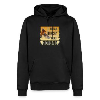 Adrenalin - Leidenschaft - Freiheit - Snowboard - Männer Premium Bio Hoodie - Schwarz - Vorne - Nico (187cm)