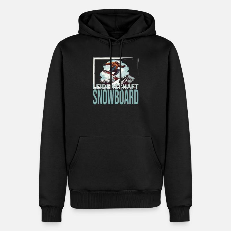 Leidenschaft Snowboard - Männer Premium Bio Hoodie - Schwarz